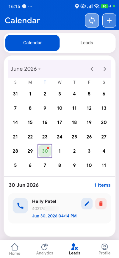 Call Tracking for Insurance Sales Teams — Callytix App View